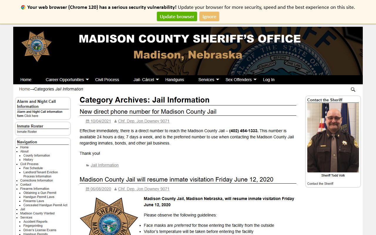 Madison County Jail direct phone and jail information for inmate lookup